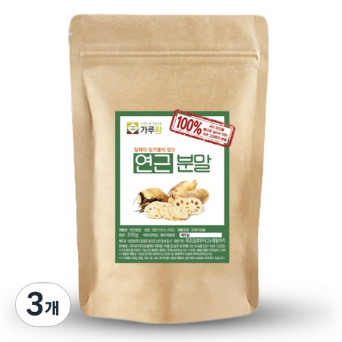 가루랑 % 국산 연근분말 선식, 200g, 3개