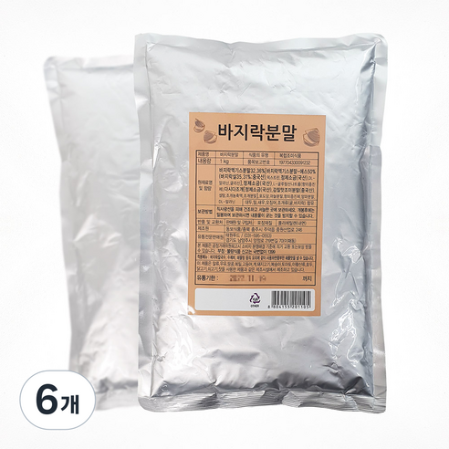 산노을 바지락 분말가루 칼국수 국물용, 6개, 1kg