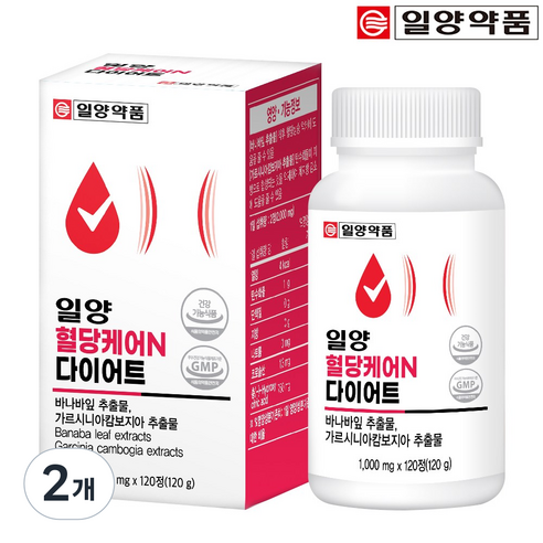 일양약품 혈당케어 N 다이어트 바나바잎 가르시니아 추출물 정, 2개, 120정