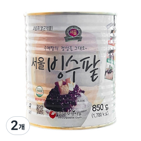 자연일로 굿모닝서울 빙수팥 팥빙수팥 통조림 팥빙수재료, 2개, 850g