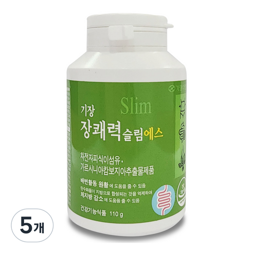 기장 장쾌력 슬림에스 쾌변 다이어트 차전자피 효소 식이섬유, 5개, 110g
