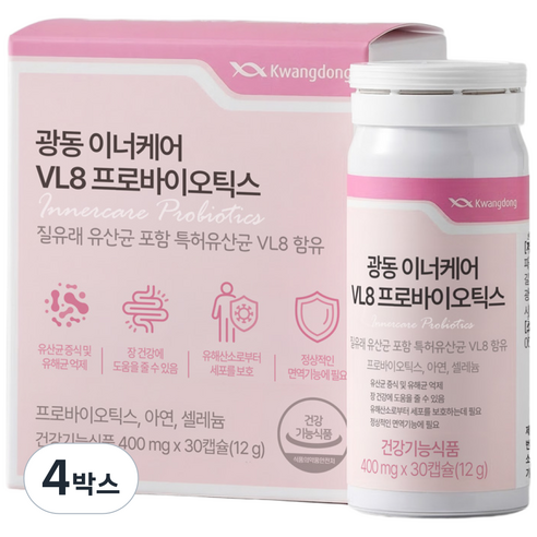 광동 이너케어 특허 여성 질 유산균, 4박스, 30정