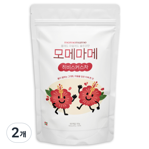 히비스커스 차 티백 100% 꽃차 히비스커스차 삼각티백, 2개, 50개입, 1g