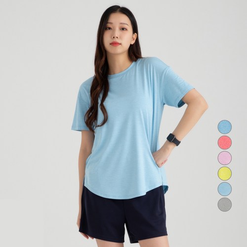 캐럿 여성용 쿨링 릴렉스 핏 반팔 티셔츠