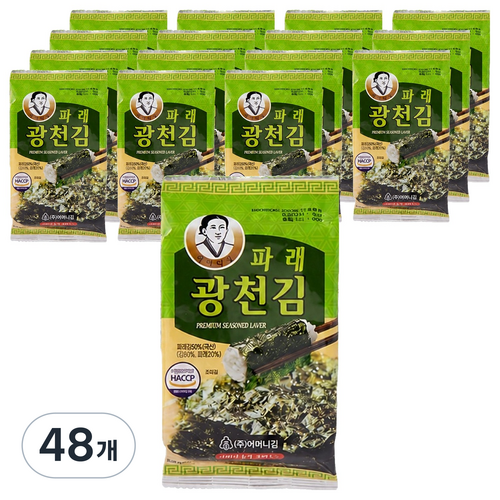 광천어머니김 파래 도시락김, 4g, 48개