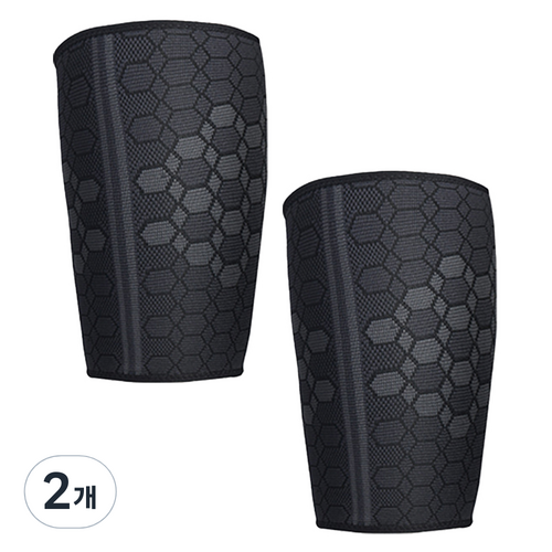 에코벨 허벅지 슬러브 아대 압박 밴드 보호대, 블랙, 2개