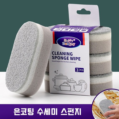 ProTap 양면 무흠집 버블 스펀지 주방 수세미, 1박스, 3개