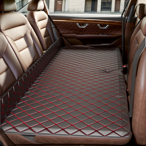 스노우캘리 차량용 뒷자석 확장 접이식 평탄화 차박매트 보드, 레드블랙