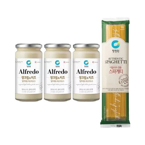 청정원 알프레도 파스타소스 350g 3개 + 스파게티면 500g