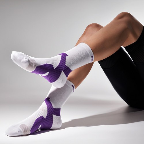 [셀버린 테이핑 양말 여자 중목] 발목보호대 크로스핏 마라톤 러닝양말 발목테이핑, 화이트, 1개