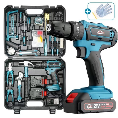 YUON 24V 고출력 무선 충전 해머 전동 드릴 드라이버 고급형 공구세트 2.0Ah 리튬이온배터리, 1개