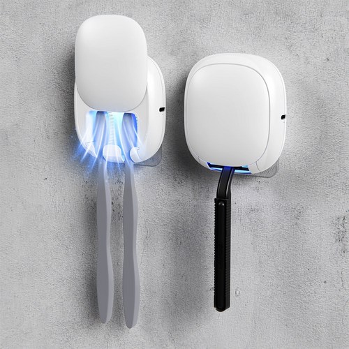 어니우니 휴대용 UV-C 무선 칫솔 면도기 살균기, 화이트