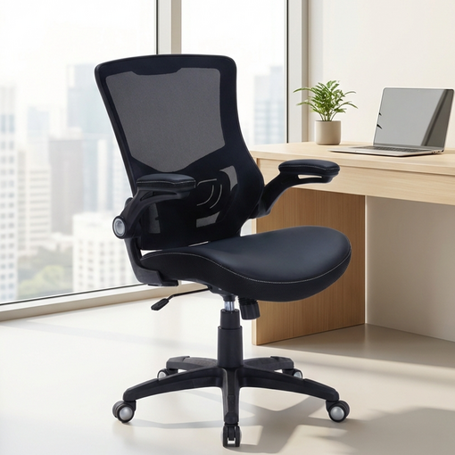 밍이샵 인체공학 사무용 컴퓨터 의자 풀메쉬 허리조절 회전 재택근무 공부방 학생용 책상 사무실 의자, 블랙