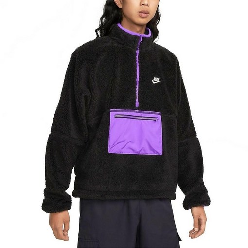 나이키 클럽 플리스 뽀글이 윈터라이즈드 하프집업 아노락 맨투맨 남녀공용 블랙퍼플