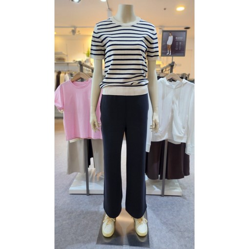 지오다노 여자  베이직 라운드넥  반팔 니트 스웨터 356523