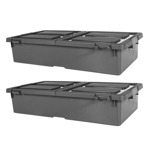 스페이스에디터 언더베드 리빙박스 40L, 그레이, 2개