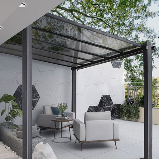 독립형 렉산 파고라 스카이 어닝 정자 시스템 조립식 원두막 차양막