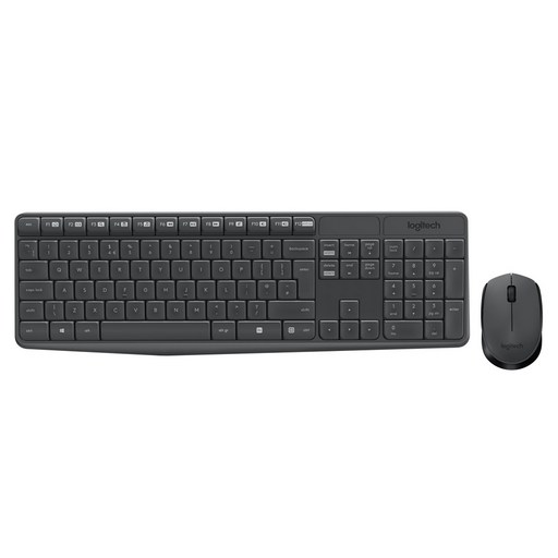 logitech 羅技 公司貨 無線鍵盤滑鼠組 鍵盤 + 滑鼠, MK235, 灰色, 無線