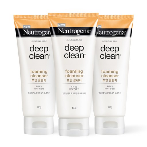 뉴트로지나 딥클린 포밍 클렌저 100g 3개 – 깨끗한 피부를 위한 필수템!