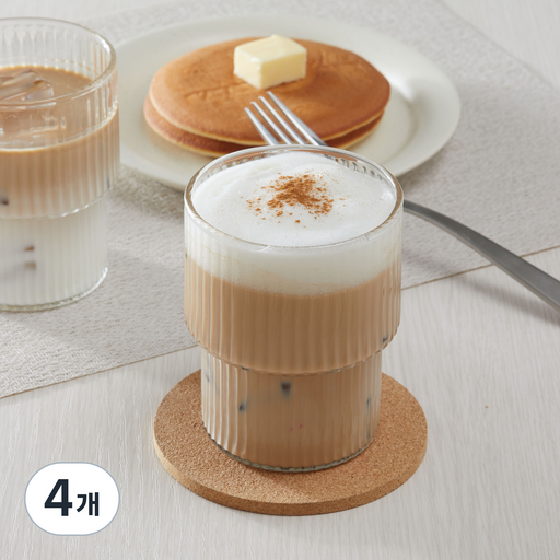 코멧 홈 플리츠 빈티지 스택 내열유리 컵 350ml