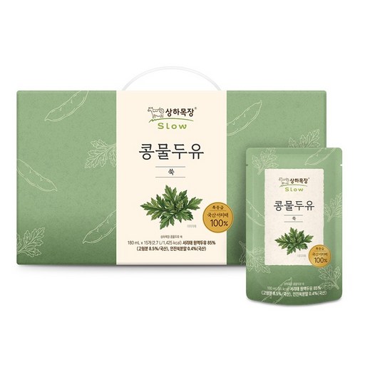 상하목장 콩물두유 쑥, 180ml, 15개