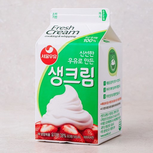 서울우유 생크림 500ml 1팩 최고의 맛과 신선함을 담은 프리미엄 크림