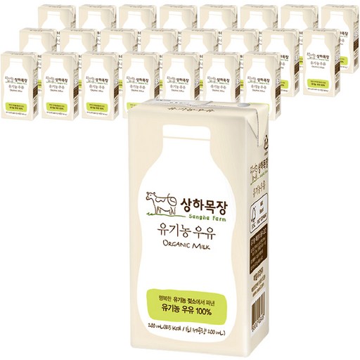 상하목장 유기농 우유 200ml 24개, 건강한 선택!