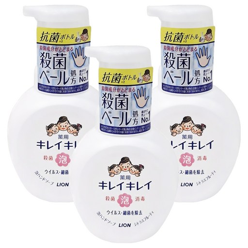 LION 獅王 趣淨 抗菌洗手慕斯 柑橘, 250ml, 3瓶
