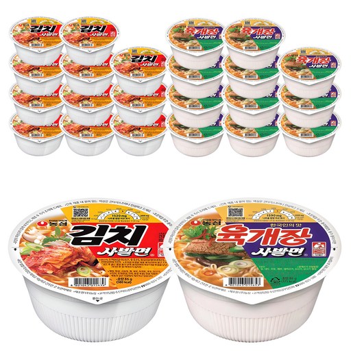 농심 육개장 사발면 86g 12p + 김치 사발면 86g 12p