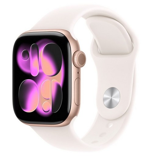 Apple 2025 Apple Watch S11, 玫瑰金色, 42mm, GPS, 鋁金屬錶殼 淡胭粉色運動型錶帶, S/M
