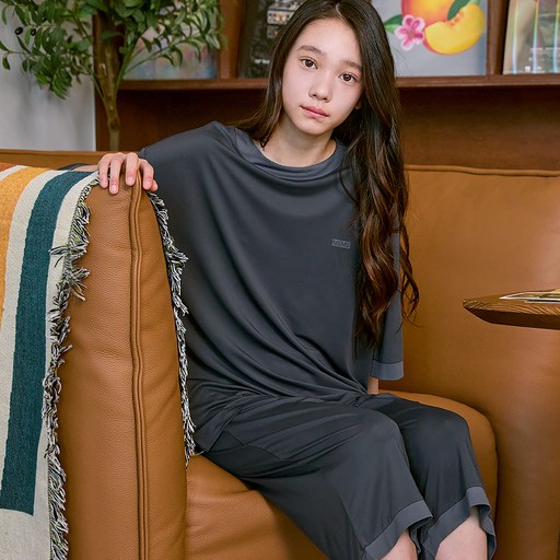 메종마밤 박스로고 쿨 7부 실내복 상하의 세트