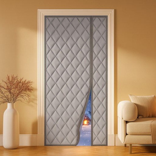 타이거라이프 출입이 편한 사이드형 자동자석 엠보싱패딩 현관 방풍비닐 방한커튼