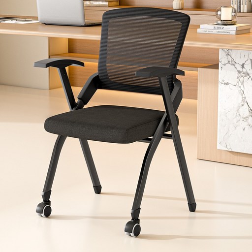 Kipnos 의자 책상의자 사무용의자 학생의자 컴퓨터의자 사무실의자 공부의자 사무용 공부용 푹신한 의자 접이식 메쉬 사무실 회의실 독서실, 블랙