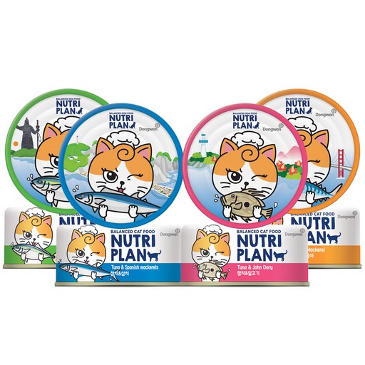 동원 뉴트리플랜 통영캔 고양이캔, 4종혼합, 90g, 24개