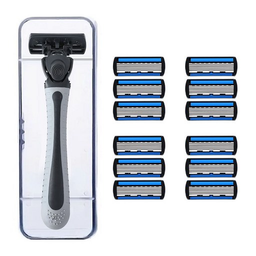 코코유 남성 6중날 스테인리스 교체식 수동 면도기 TLH01