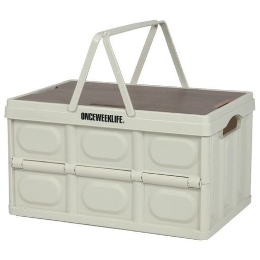 원스위크라이프 캠핑 손잡이 접이식 폴딩 박스, 아이보리