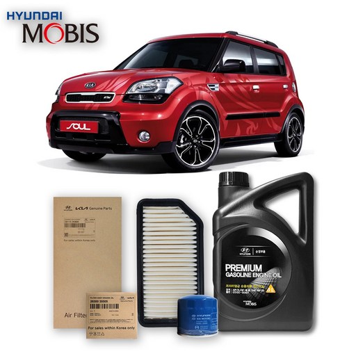 1세대 쏘울 AM 2.01.6 가솔린 0811년식 순정엔진오일 3종세트, 4L, 1개