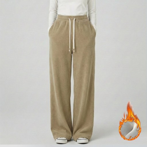 여자 기모 코듀로이 바지 밴딩 스판 여성 골덴 겨울 팬츠 와이드