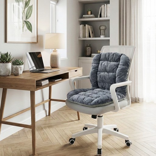 사무실 학교 학생 등받이 일체형 극세사 의자 방석