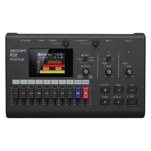 ZOOM 8 2.4 R12 줌 트랙 사양의 멀티 트랙 레코더 휴대용으로 구동 화면의 터치