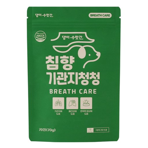 댕이수랏간 강아지 기관지영양제 침향 기관지청청, 70정, 호흡기기관지, 1개