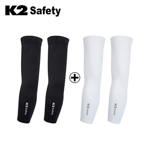 K2 safety 심리스 쿨토시 2p x 2세트 화이트1 블랙1 White+Black