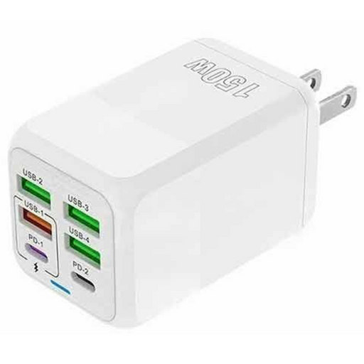 多孔充電器 PD 快充 USB 充電頭 適用於手機, 白色-多口充電器, 1個