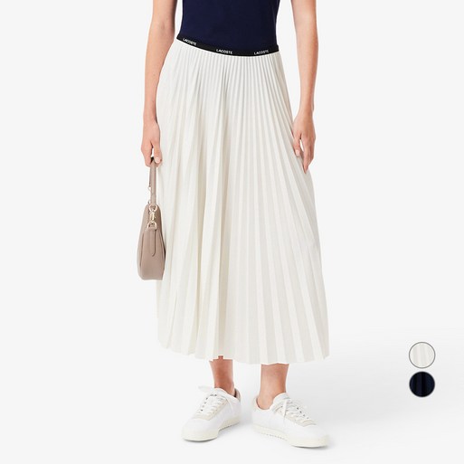 라코스테 여성용 에센셜 롱 플리츠 스커트 JF140256G