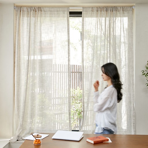 바자르 소프트 무드 린넨 가리개커튼 2p