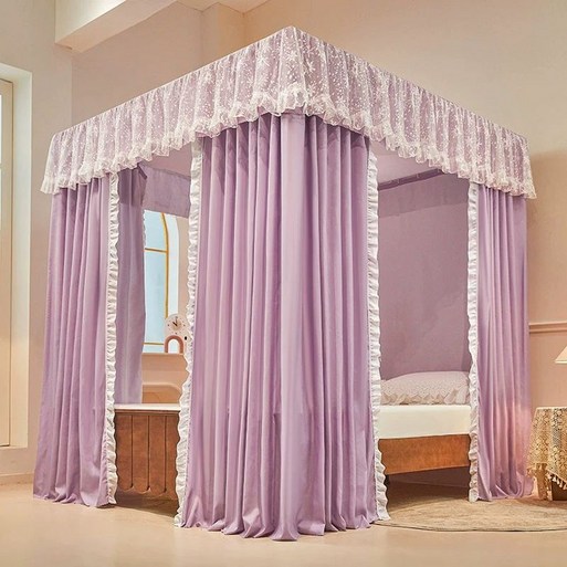 공주풍 침대 캐노피 모기장 방진 커튼형 침대커튼 암막커튼 난방