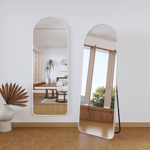 뷰티피크 3in1 스탠드 벽걸이 거치 아치형 전신거울 440 x 1460 mm, 화이트