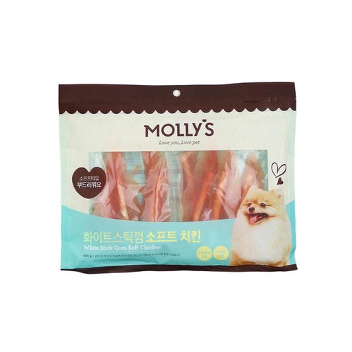 몰리스 화이트스틱껌 소프트 치킨 400g