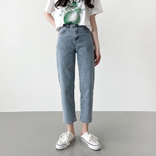 잘빠진 여성용 숏베이직롱 기장별 보이핏 스판 데님 팬츠