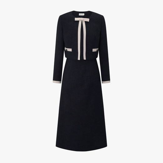 국내백화점 잇미샤 원피스 깔끔원피스 심플원피스 무지패턴 자카드